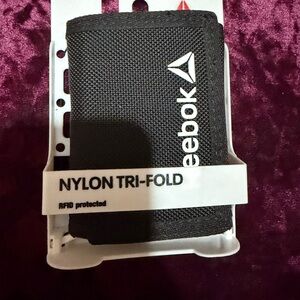 Reebok Black Nylon Tri-Fold Wallet
